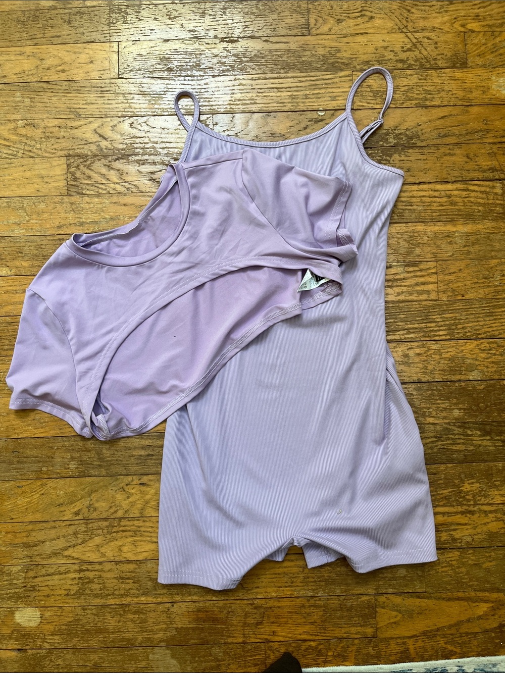 SHEIN Lilac 2pc Romper and  Short Sleeve Tee Set